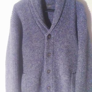 M & S Men's Blue/Gray Mix Cardigan Sweater XL